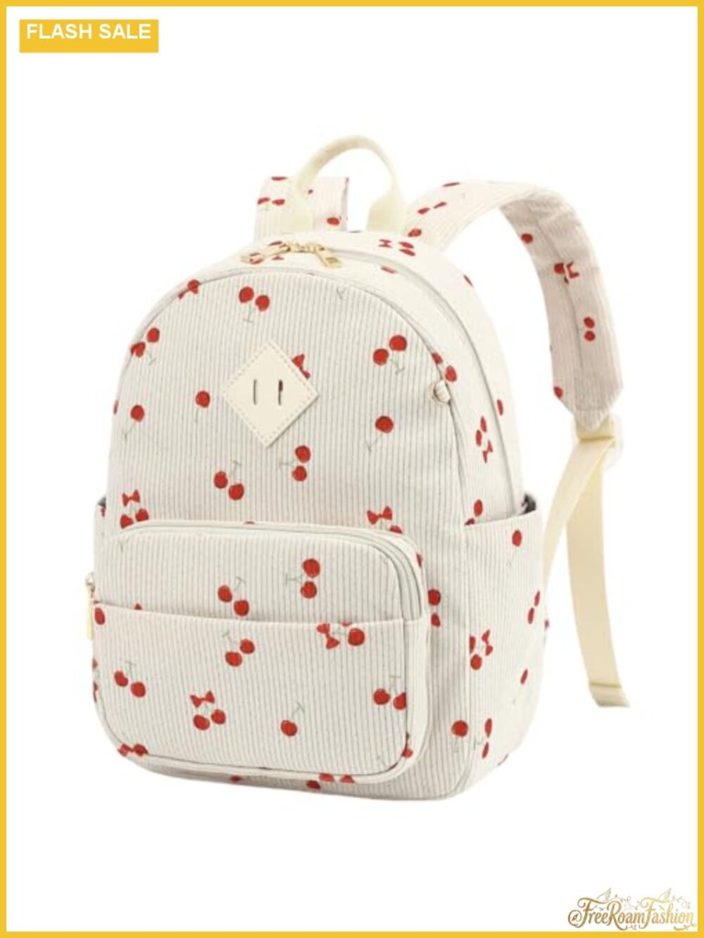 Women's Corduroy Mini Backpack Purse - Casual Travel Daypack with Adjustable